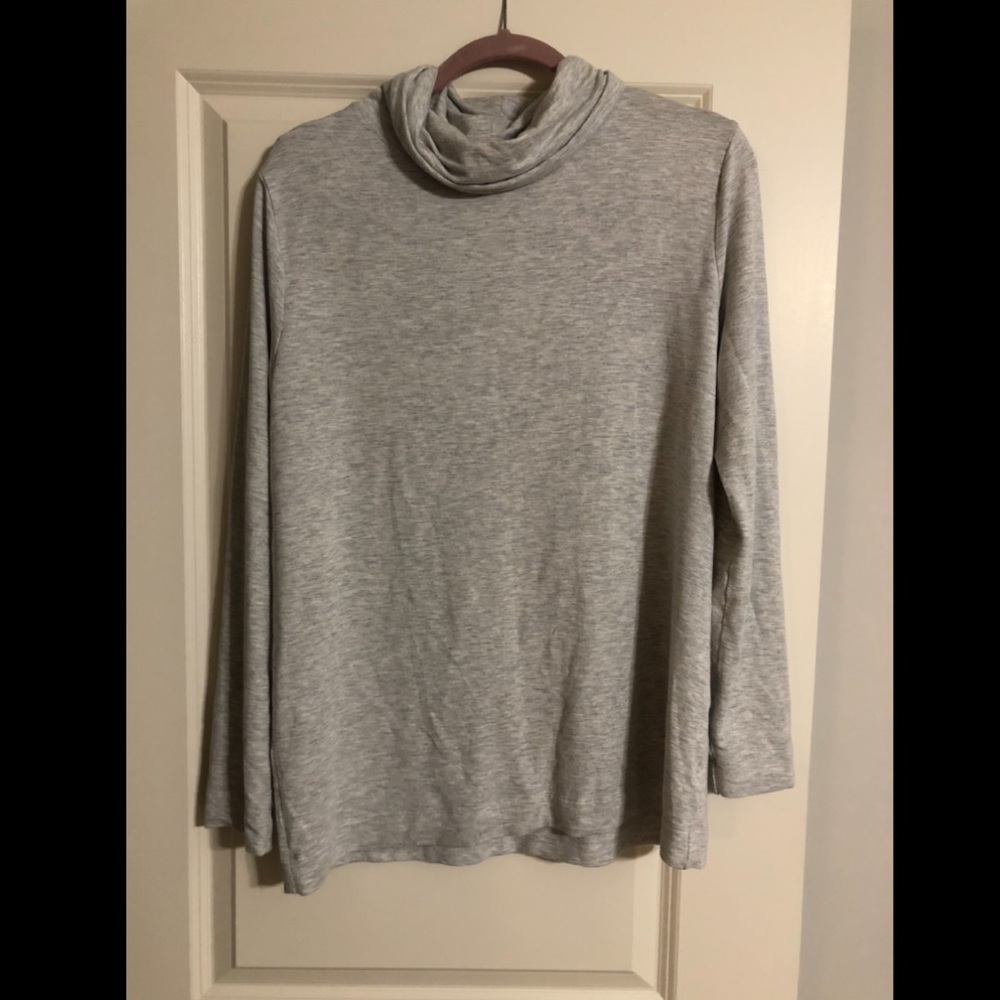 Super soft heather grey cowl neck